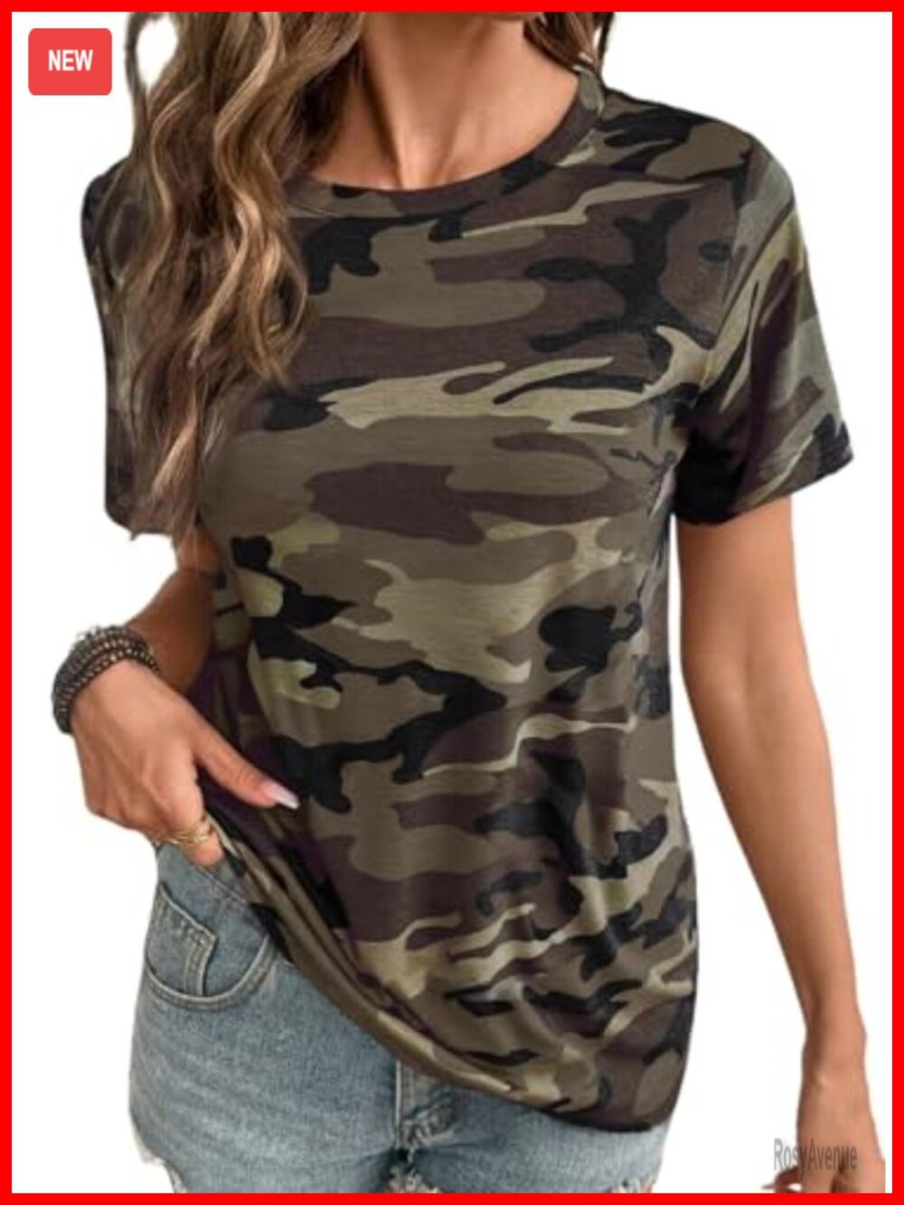Women's Cotton Blend Graphic Print Short Sleeve Crewneck Tee Casual Summer